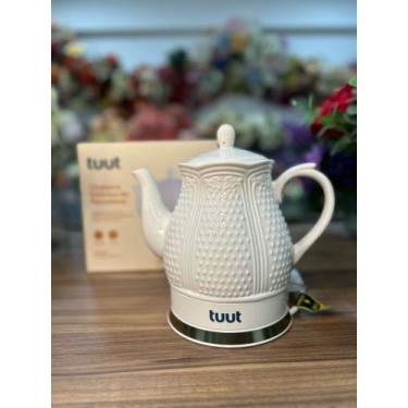 Imagem de Chaleira Elétrica Porcelana Elegance Branco com Prata Tuut 127v