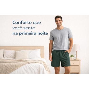 Imagem de Short masculino samba canção 100 algodão - HERDEIRAS PIJAMAS, Verde mu