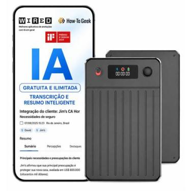 Imagem de Gravador De Voz Digital Inteligente 32gb Com Inteligencia Ia Preto - S