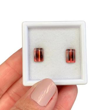 Imagem de Turmalina Vermelha Baguete Retangular Par 4,53ct - ENE2ESE
