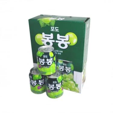 Imagem de Suco De Uva Coreana Bonbon Lata 235ml Haitai (Kit Com 12)