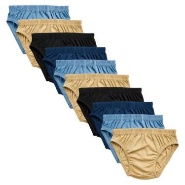 Imagem de Kit 10 Cueca Infantil 100 Algodão com Forro Duplo Dino Menino Slip Tra