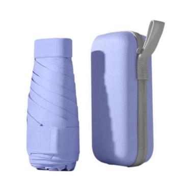 Imagem de Guarda-chuva Compacto Mini Para Mulheres, Leve, 5 Dobras, Proteção Con