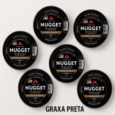 Imagem de Kit Nugget graxa para sapato  Brilho e Proteção  36 gramas  Preto, 6 U