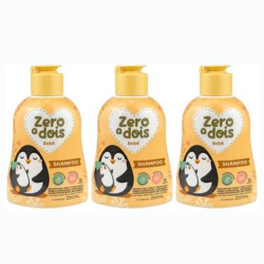 Imagem de Kit 3 Shampoo Baby Bebê Suave Hipoalergênico Zero Dois 250ml