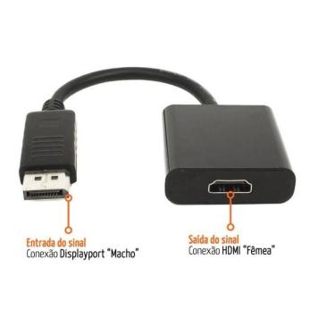 Imagem de Adaptador Convesor Displayport para Hdmi Femea