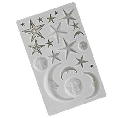 Imagem de sillervan resina para fondant, lua e estrelas, silicone, fondant para doces, chocolate, para decoração bolos, silicone para sobremesa para cozinha, assar, artesanato, incrível