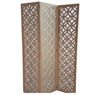 Imagem de Biombo 3 Folhas 129X180cm Mdf Modelo 8 Cru Vazado