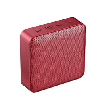 Imagem de HIOD Mini alto-falante sem fio quadrado Bluetooth com rádio FM 8h tempo de reprodução 10 m, vermelho