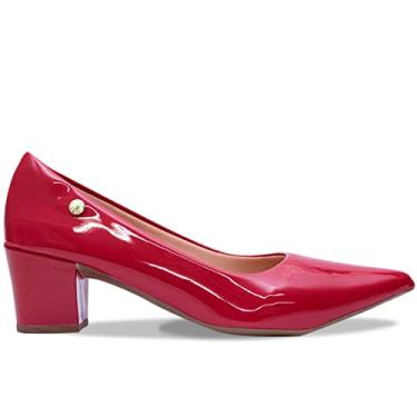 Imagem de Sapato Scarpin Feminino Social Verniz Salto Baixo A2.11 A Cor:Vermelho;Tamanho:35;Genero:Feminino