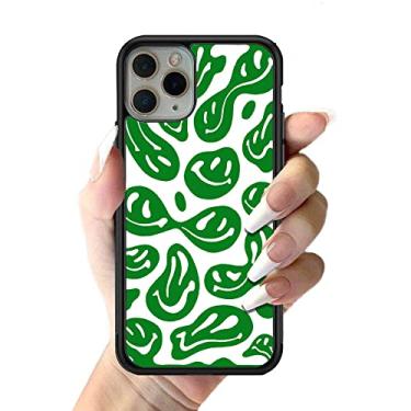 Imagem de Capa de telefone de rosto sorridente verde e branco para iphone 12 mini 11 pro 13 max x xr 6 7 8 plus capa de silicone tpu, a1, para iphone 13mini