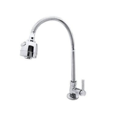 Imagem de Torneira para Cozinha com Acionamento 1/4 Volta Tubo Flexível 2 Jatos de Dispersão Bancada Bognar