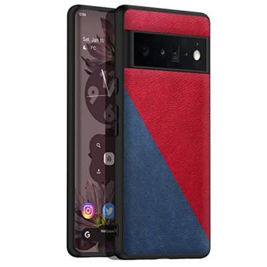 Imagem de XD Designs Capa de couro para Google Pixel 6/6 Pro, capa de telefone macia emborrachada TPU fina capa protetora confortável aderência, resistente a arranhões e impressões digitais, azul, 6 Pro 6,7 polegadas