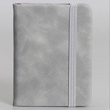 Imagem de A7 mini notebook portátil pequeno diário de couro grosso caderno retrô estudante universitário manuscrita nova palavra bloco de notas, cinza, 2 peças