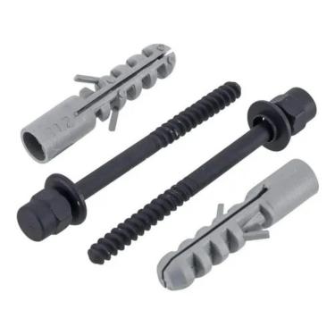 Imagem de Par Parafuso Fixação De Vaso Bucha 10Mm Preto Fosco Fani 130 Bk