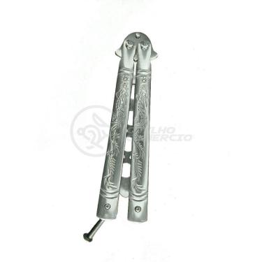 Imagem de Knife Silver Butterfly Prata Borboleta Dobrável Inox
