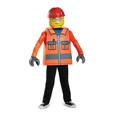 Imagem de Disguise Lego Construction Worker Classic Costume, Orange, Large (10-12)