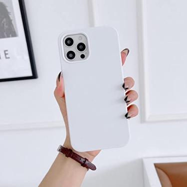 Imagem de Capa de silicone líquido original de luxo sólido para iPhone 13 12 11 Pro Max para iPhone 14 11 Xr Xs MAX Soft Tpu Capa Traseira, 10 branco, para iPhone 13