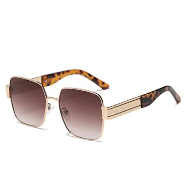 Imagem de Óculos de sol retrô de metal quadrado masculino e feminino, óculos de sol de tendência steampunk, óculos de direção punk, 2, tamanho único