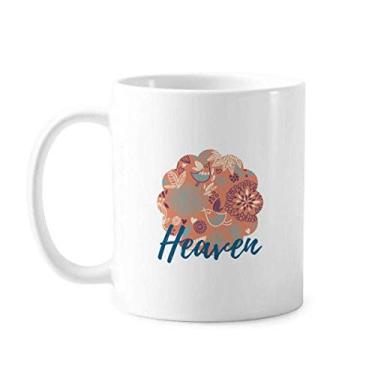 Imagem de Caneca de cerâmica para pintura de plantas de flor de linha laranja cerâmica xícara de café louça