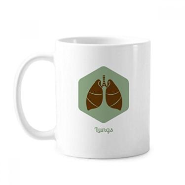 Imagem de Órgãos do Corpo Caneca Órgãos do Pulmão Cerâmica Copo de Porcelana de Café Louça