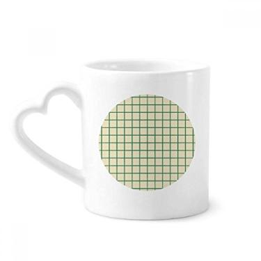 Imagem de Caneca com padrão decorativo de grade verde branca caneca café cerâmica copo de coração de vidro
