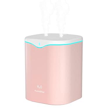 Imagem de Umidificador de névoa fria de 2 litros para quarto, umidificador de mesa portátil USB, mini umidificador de gota de água para carro de escritório em casa (rosa)