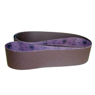 Imagem de 3M Correia abrasiva 340D, emenda de mídia de filme, suporte de pano, óxido de alumínio, 15 cm de largura x 122 cm de comprimento, grão 80 (caixa com 20)