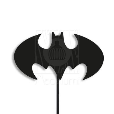 Imagem de Luminária Abajur Parede Batman Madeira G9 30cm Decoração - Madelumi