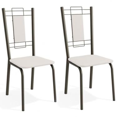 Imagem de Cadeiras Kit 2 Cadeiras Florença Bronze Branco - Kappesberg