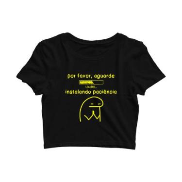 Imagem de Cropped Camiseta Feminino Instalando Paciência Flork  Jdk451 - John Ca