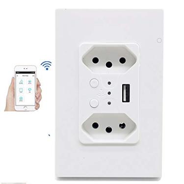 Imagem de Tomada Inteligente ZAROBO com Entrada USB, Compatível com Alexa e Google Home