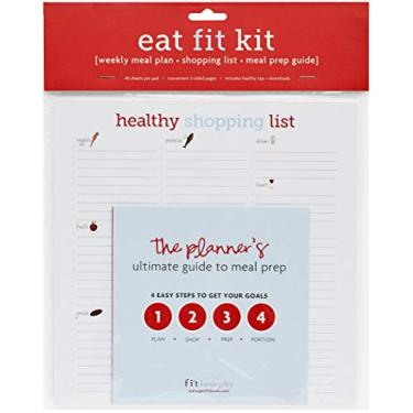 Imagem de Fitlosophy Agenda semanal de refeições Eat Fit, lista de compras e guia de preparação de refeições, 40 páginas