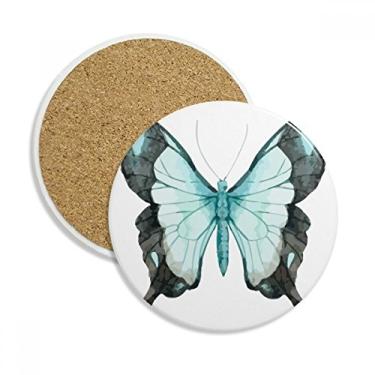 Imagem de Caneca de copo de borboleta com asas azuis para proteção de mesa, pedra absorvente