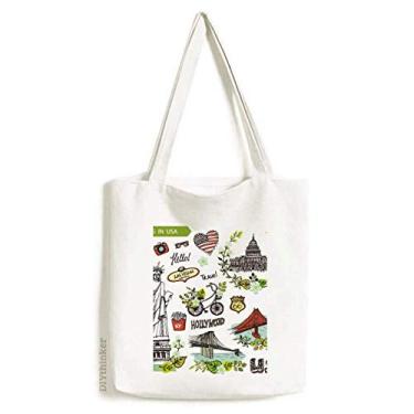 Imagem de Spring Liberty White House USA Graffiti sacola de lona sacola de compras bolsa casual