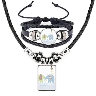 Imagem de Splash, elefante, azul, verde, chuva, colar de couro, conjunto de joias