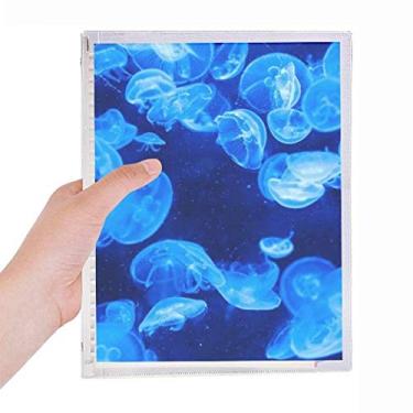 Imagem de Caderno Deep Blue Jellyfish Science Nature Ocean com folhas soltas e diário recarregável