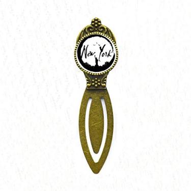 Imagem de Marcador de página New York USA Liberty Silhouette Retro Office Label Page Marker