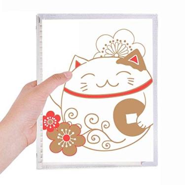 Imagem de Caderno Japan Lucky Fortune com flor de gato em cobre, diário de folhas soltas recarregável