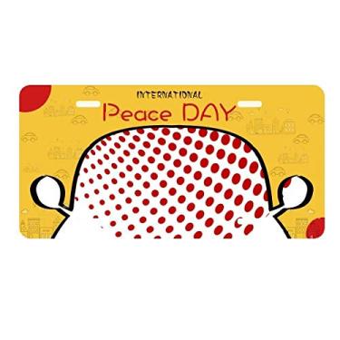 Imagem de DIYthinker Placa de carro Red Radiate Dots para Dia dos Namorados Decoração de carro Dia da Paz