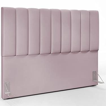 Imagem de Cabeceira Cama Box Casal Queen 160 cm Dália W01 Suede Rosê - Lyam Decor