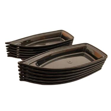 Imagem de Kit 12 Barca Barco para Açaí Sushi Sashimi Bandeja 42 Preto