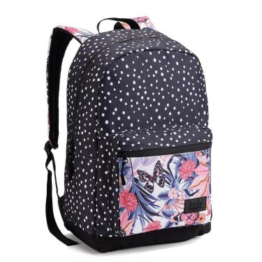 Imagem de Mochila Feminina Borboleta Florido Bolinhas Reforçada Urbano-Feminino