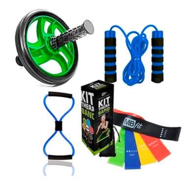 Imagem de Mini Band C/ 5 + Elástico Extensor Em 8 + Roda + Corda Pular