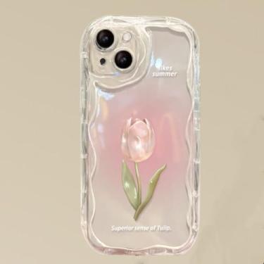 Imagem de Capa de telefone macia metálica rosa tulipa onda para Huawei P60 P30 P40 Lite Mate 50 Pro Nova 10 SE 9 7i 5T para Honor X7 X8 X9 70 80,3, para Honor X5 4G