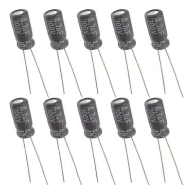 Imagem de Capacitor Eletrolítico 4,7uF 100V - Kit 10 Peças
