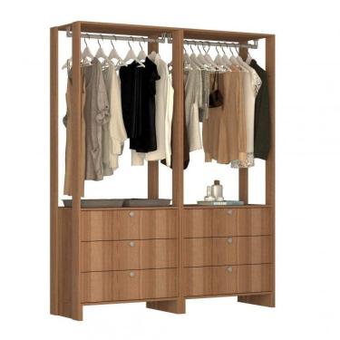 Imagem de Closet Modulado 2 Peças 2 Cabideiros e 6 Gavetas Yes Nova Mobile Montana