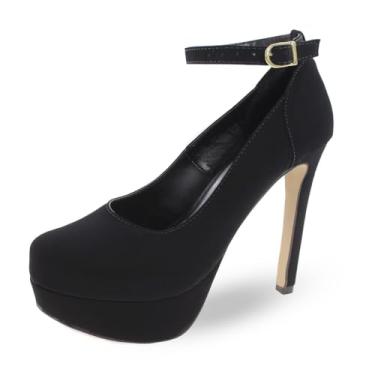 Imagem de Sapato Boneca Re&Ton Meia Pata Salto Alto Feminino MP24 (Preto, BR, Adulto, Numérico, 37)