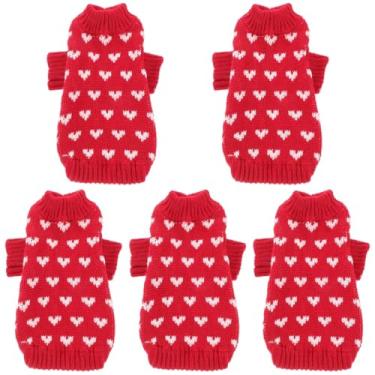 Imagem de Toddmomy 5 Unidades suéter de cachorro suéter de cachorrinho roupas quentes para animais de estimação suéter decorativo para cachorro e gato bicho de estimação Colete