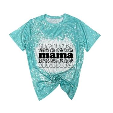 Imagem de Carta De Camiseta Do Dia Das Mães Da Mãe Prind Tee Roul Round Top Summer Summer Manga Shirt
